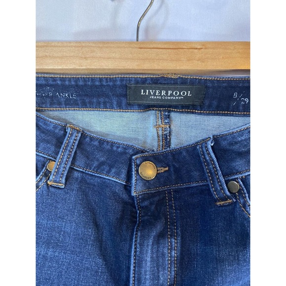 Liverpool The Hugger ankle jeans 8/29 inseam 26" womens dark blue denim stretch - Picture 2 of 7